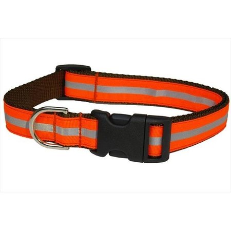 FLY FREE ZONE,INC. Reflective Dog Collar; Orange - Large FL17692